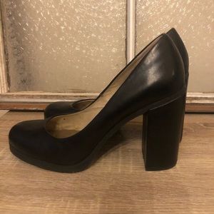 BC black block heels